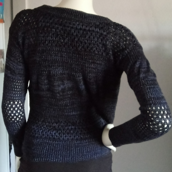 Blue Side Button Knit Sweater - Picture 9 of 11